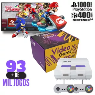 Super Nintendo Mini 93.000 Jogos + 2 Controles diversos jogos