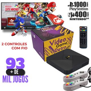 Retrobox Classic com 2 controles e 22 Mil Jogos de Play 1,N64,Super  Nintendo,Mega Drive,Atari