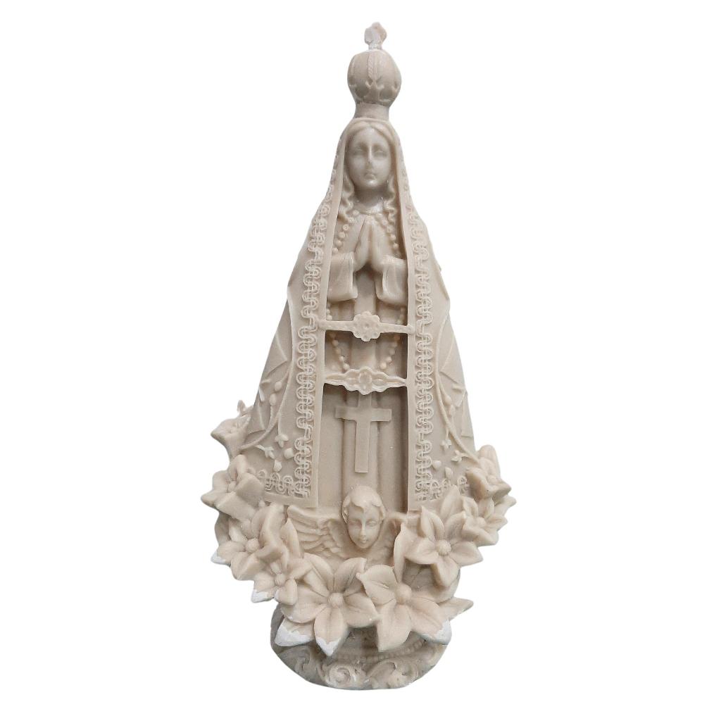 Imagem Nossa Senhora Manto Florido Escultura Resina Para Decorar Shopee Brasil