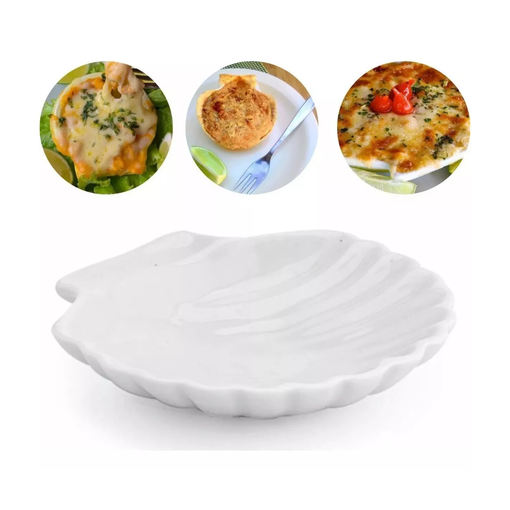 Kit 8 Concha Casquinha Siri Pequena Porcelana Branca Buffet | Shopee Brasil