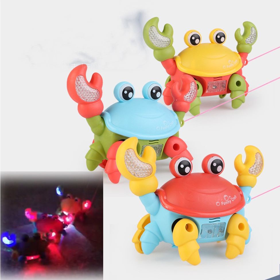 Brinquedo mini caranguejo eletrônico com luzes Interativo Caranguejo Fujão Crianças pequenas