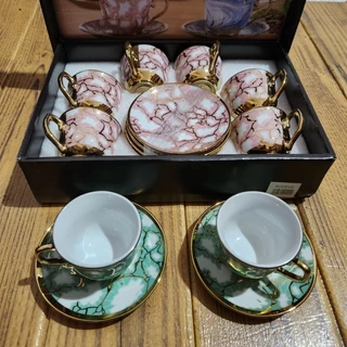 Xícara de café kit com 12 peças de Cerâmica em porcelana mega top Conjunto: