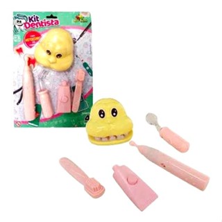 Kit Dentista Infantil com Motorzinho a Pilha c/ 05 Peças