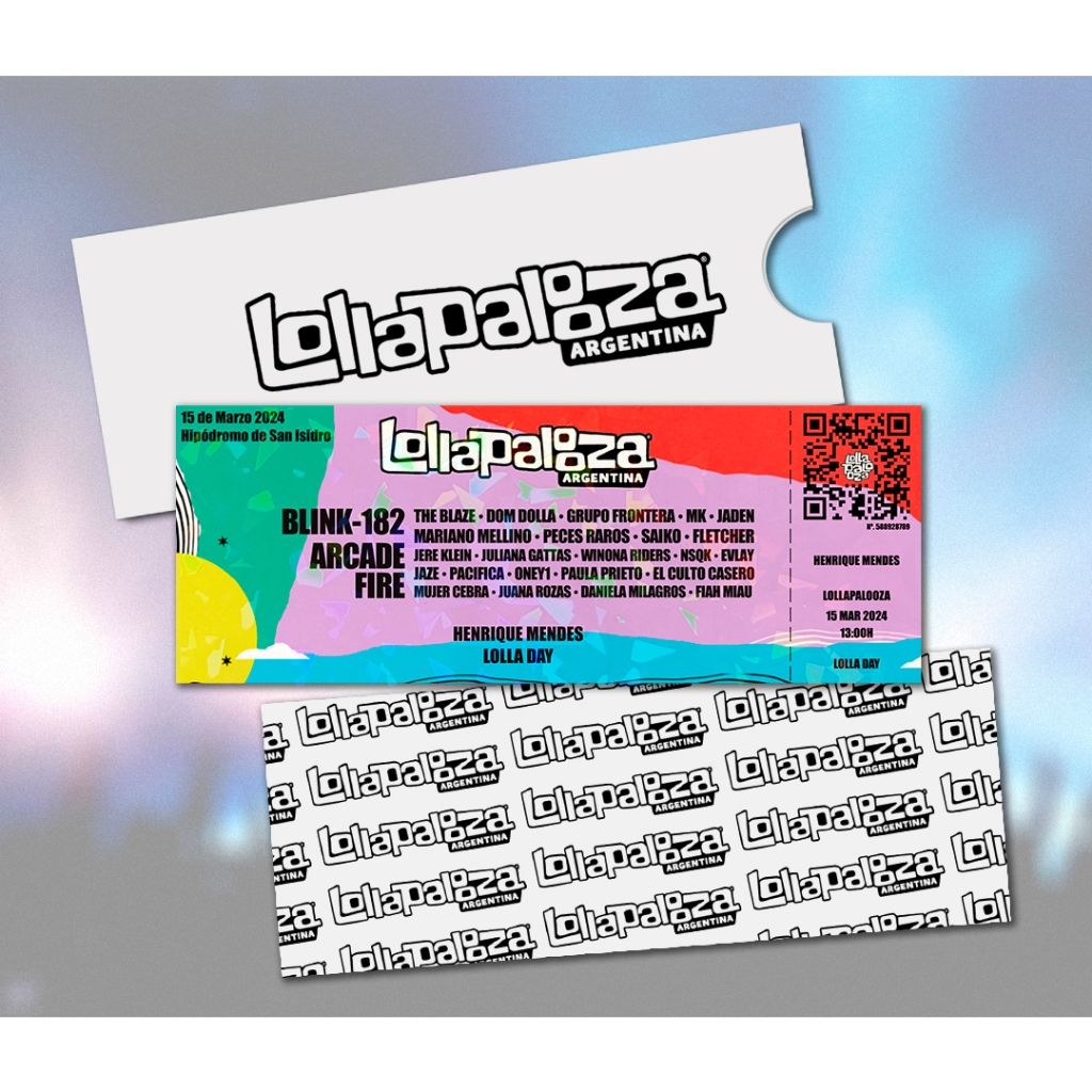 Ingresso Holográfico Personalizado LollaPalooza Argentina 2024