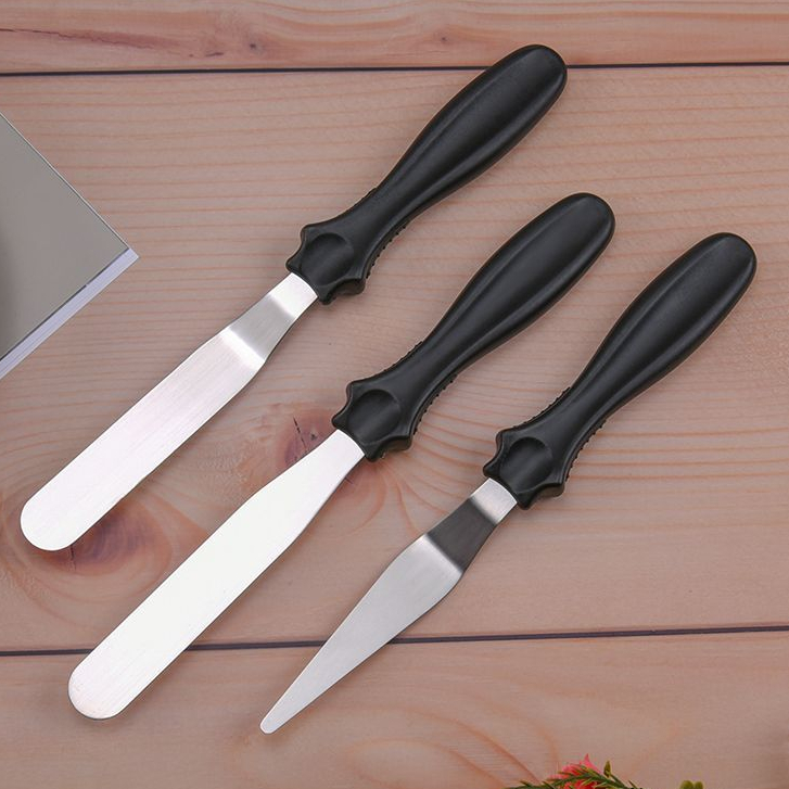 Kit 3 Espátulas Confeiteiro Para Bolos Decorados Pão Em Inox
