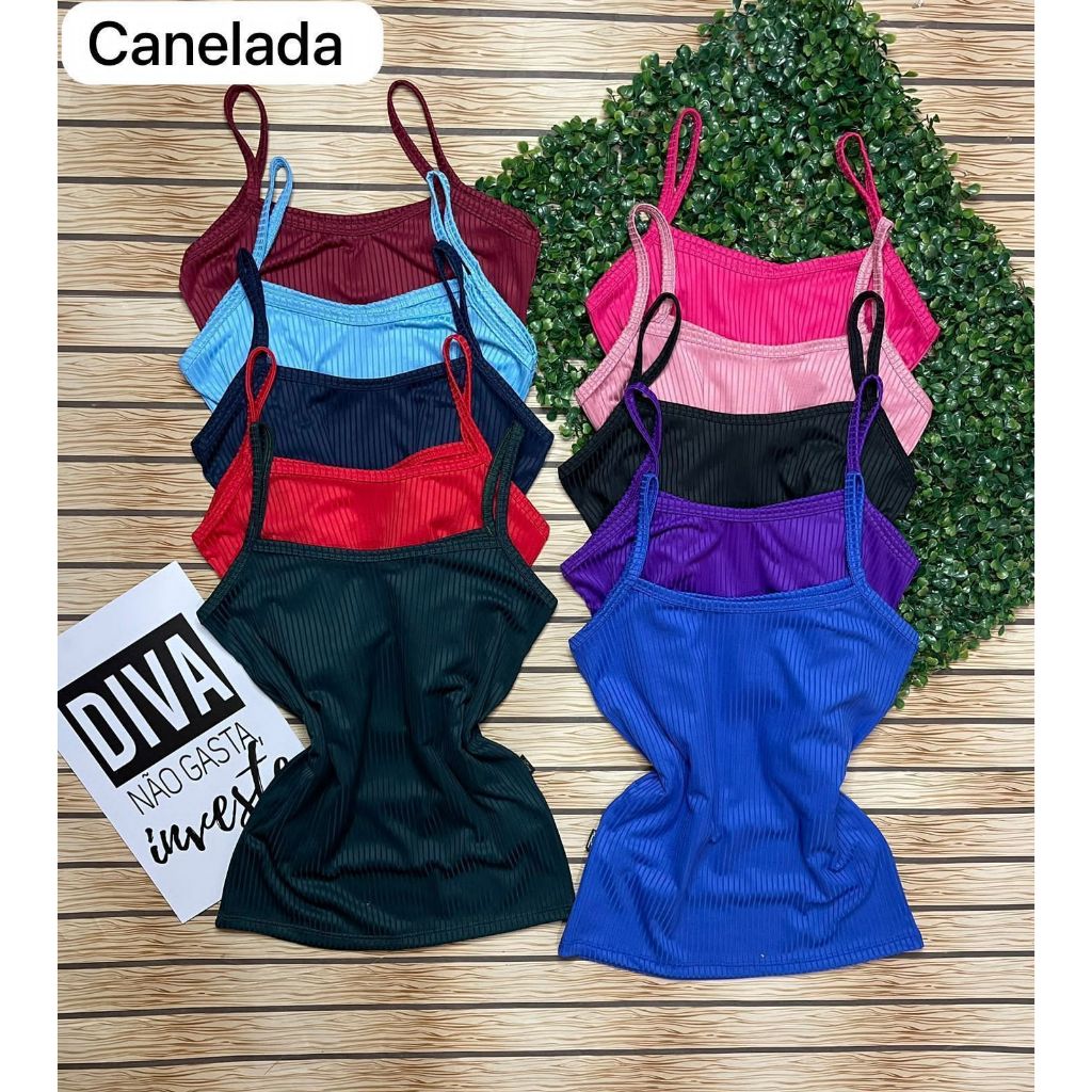 Kit 3 Blusa Regata Alcinha Em Malha Canelada