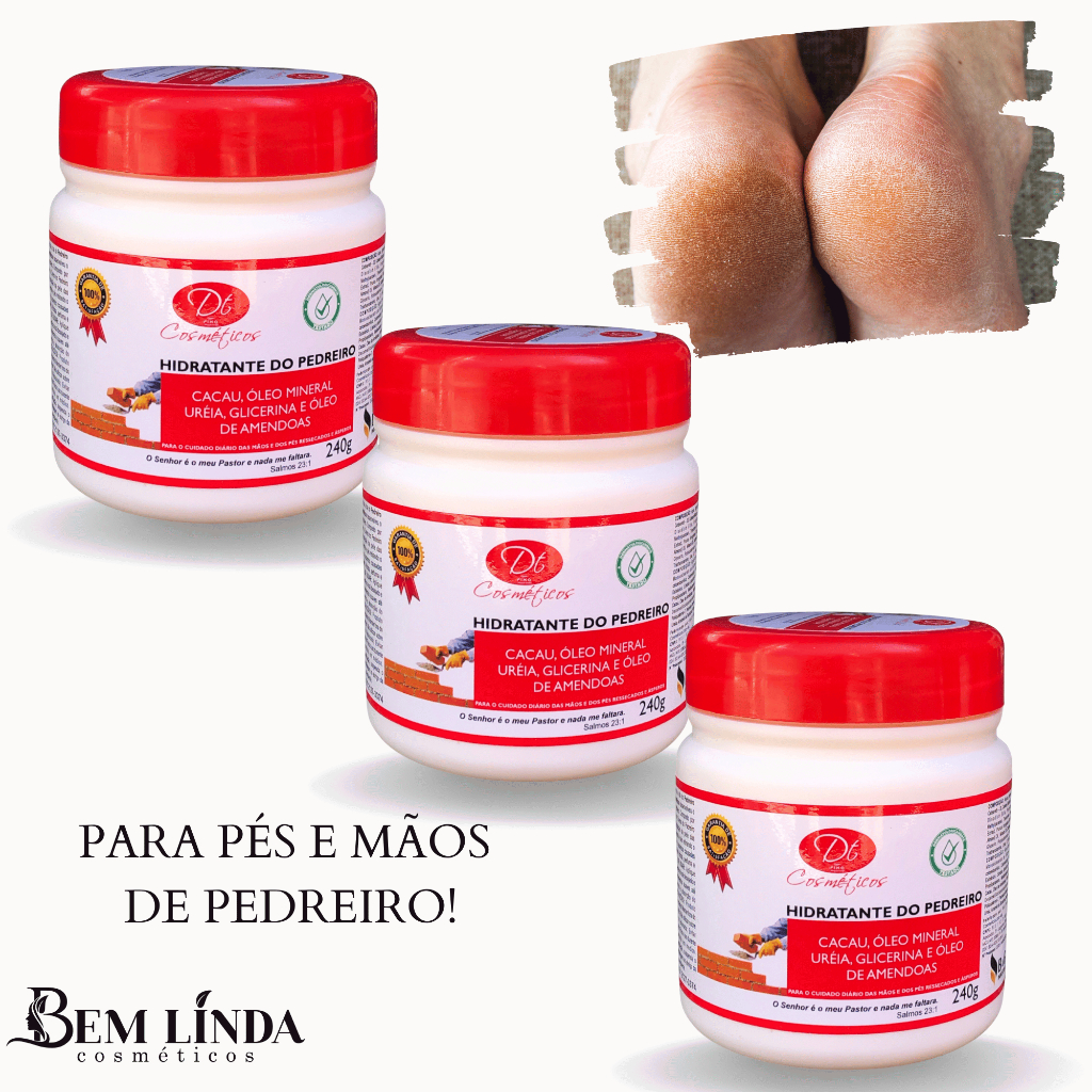 Creme para mãos e pés de pedreiro ultrahidratante com uréia e óleo de ...