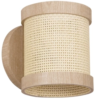 Arandela De Parede 2 foco Straw Mini Natural G9 Led Muller 2510na Bivolt Slim Moderna Palha Natural