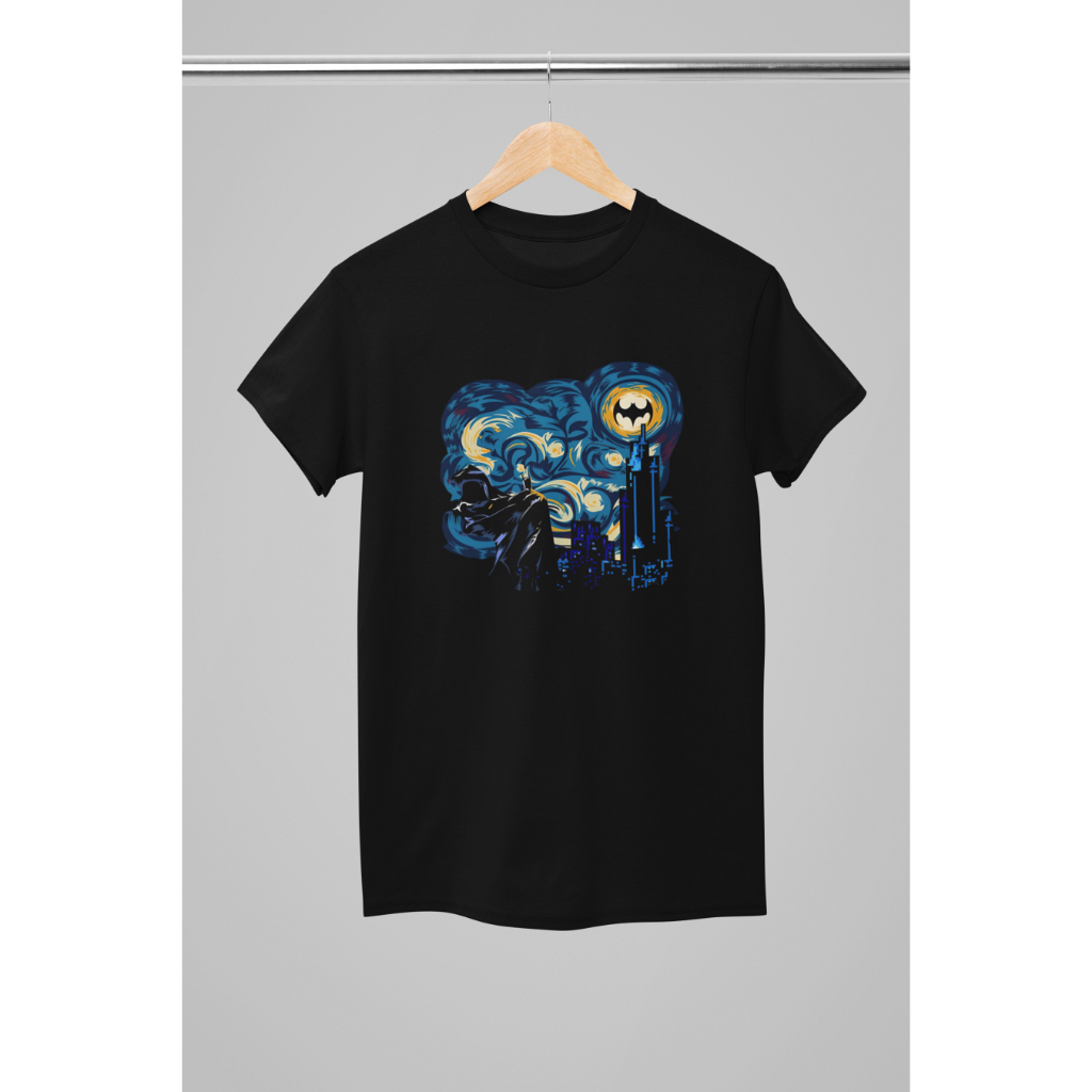 Camiseta Batman Pintura Van Gogh Superman Flash Mulher Maravilha DC Unissex 100% Algodão Friends - Envio Rápido