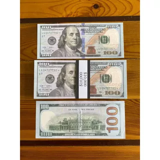 100 Dólar Notas Tamanho Real Cenográficas Decoração Para Festa