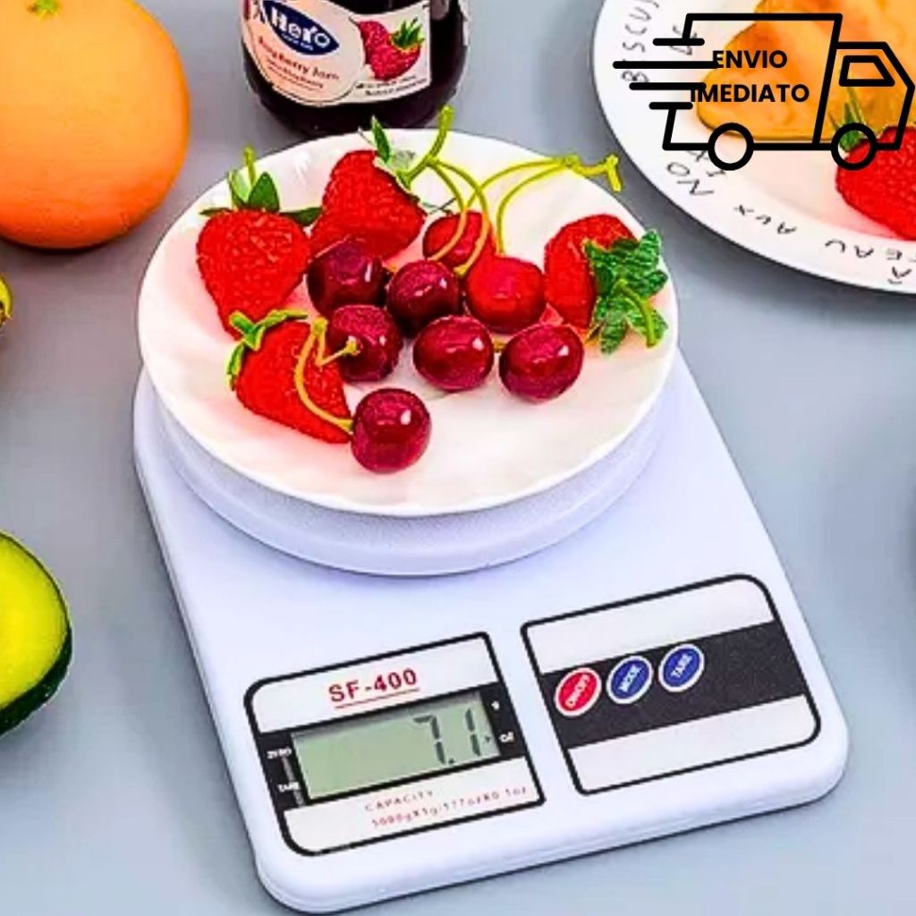 Balança De Cozinha Digital Eletrônica Pesa Até 10 KG Pequena De ...