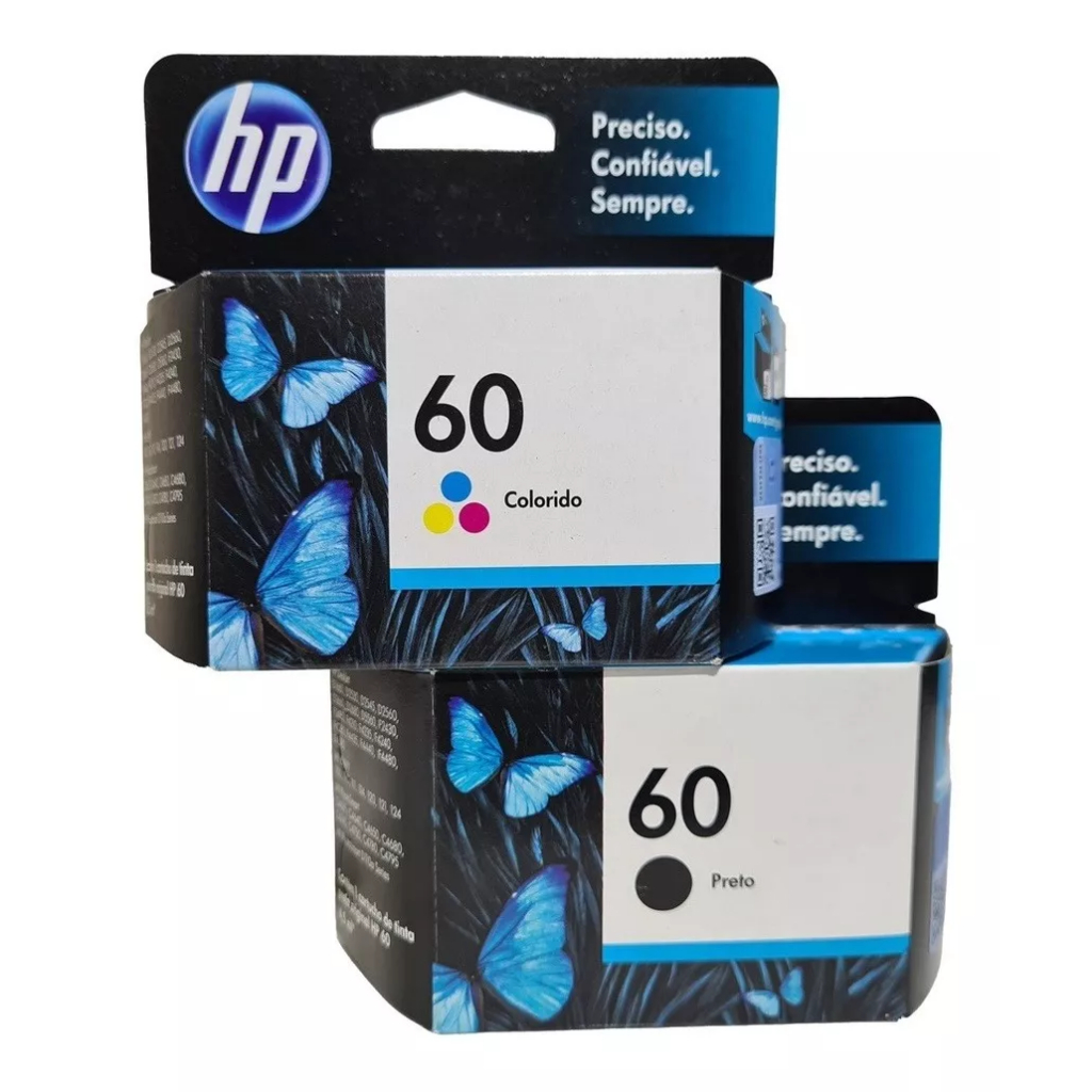 Kit Cartuchos Originais Hp 60 Preto E 60 Color P D2663