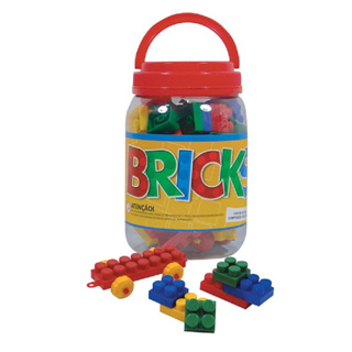 Brinquedo de Blocos De Montar Pote Com 56 Peças