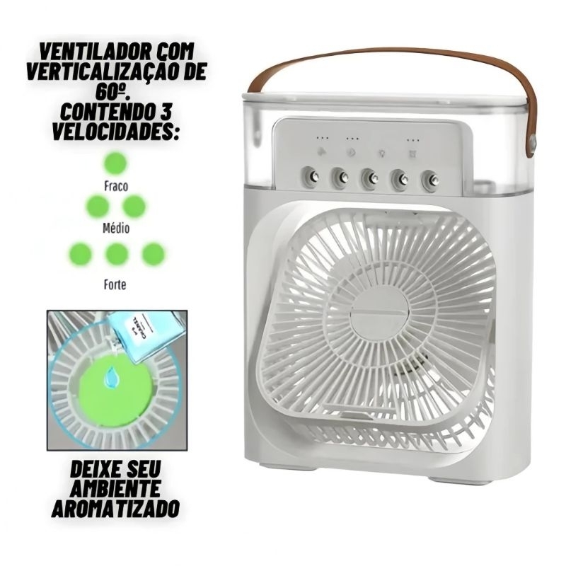 Refrigerador De Ar Ventilador Umidificador Portátil Com Led ...