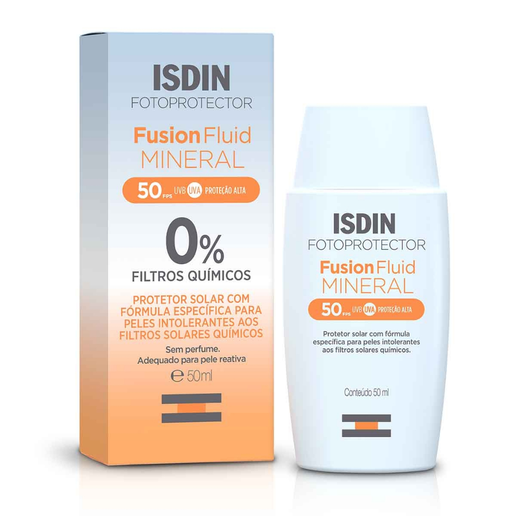 Protetor Solar Facial Isdin Fusion Fluid Mineral FPS 50 (50ml) | Shopee ...