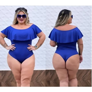 Body Bory Maio Plus Size Ciganinha Ombro A Ombro Com Babado Moda Cores Quente