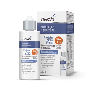 Protetor Solar Facial Needs Hidratação Equilibrada FPS 70 Sem cor - 40ml