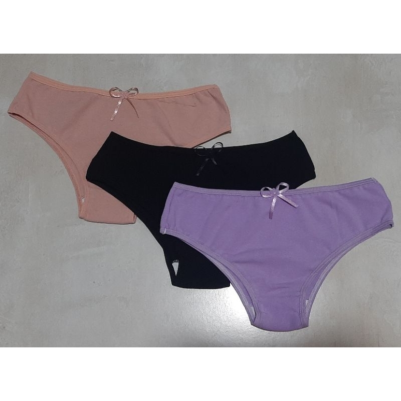 Kit com 3 Calcinhas Infantil de Algodão Menina Moça