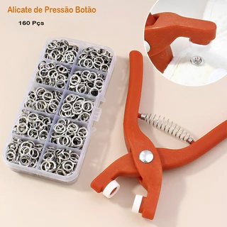 Alicate De Botões Fixador Prensa Manual Ferramenta Com100 Peças Para Roupas/Acessórios Sem Costura