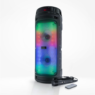 Caixa de Som Grande Bluetooth Potente RGB Com Microfone e Controle Remoto