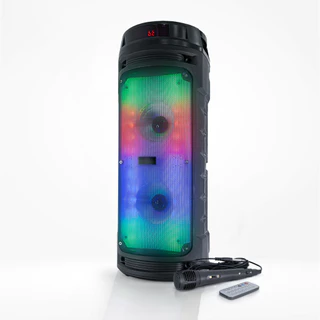 Caixa de Som Grande Bluetooth Potente RGB Com Microfone e Controle Remoto