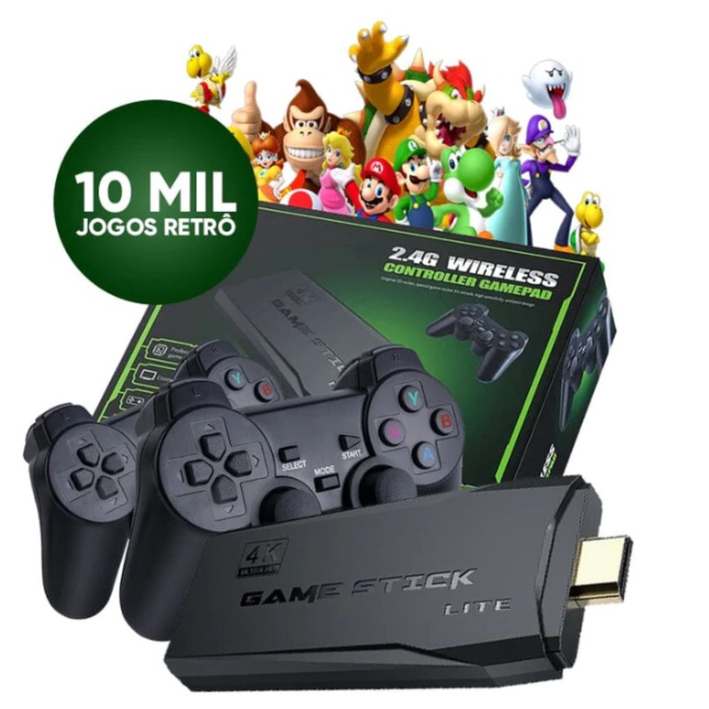 Video game retro 20 mil jogos 2 controles sem fio estilo playstation -  Zapach - Eletrônicos e Beleza