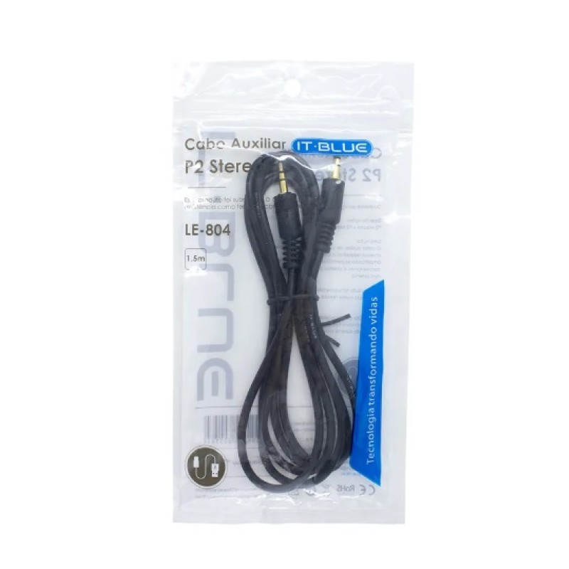 Kit 12 Cabos Auxiliar P2 P2 It-blue