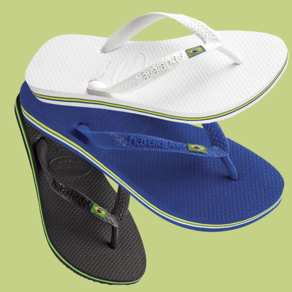 Chinelo Havaianas branco Bandeira do Brasil feminino e masculino ...