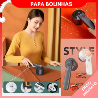Papa Bolinha 2 em 1 Removedor de Fiapos Elétricos Led C/ Rolo para Roupas Tecidos Premium