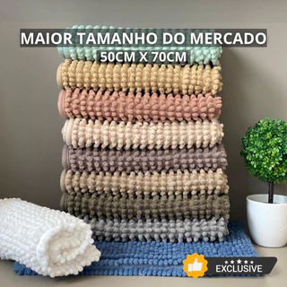 Tapete Atoalhado Dedinho Bolinha Antiderrapante 50x70