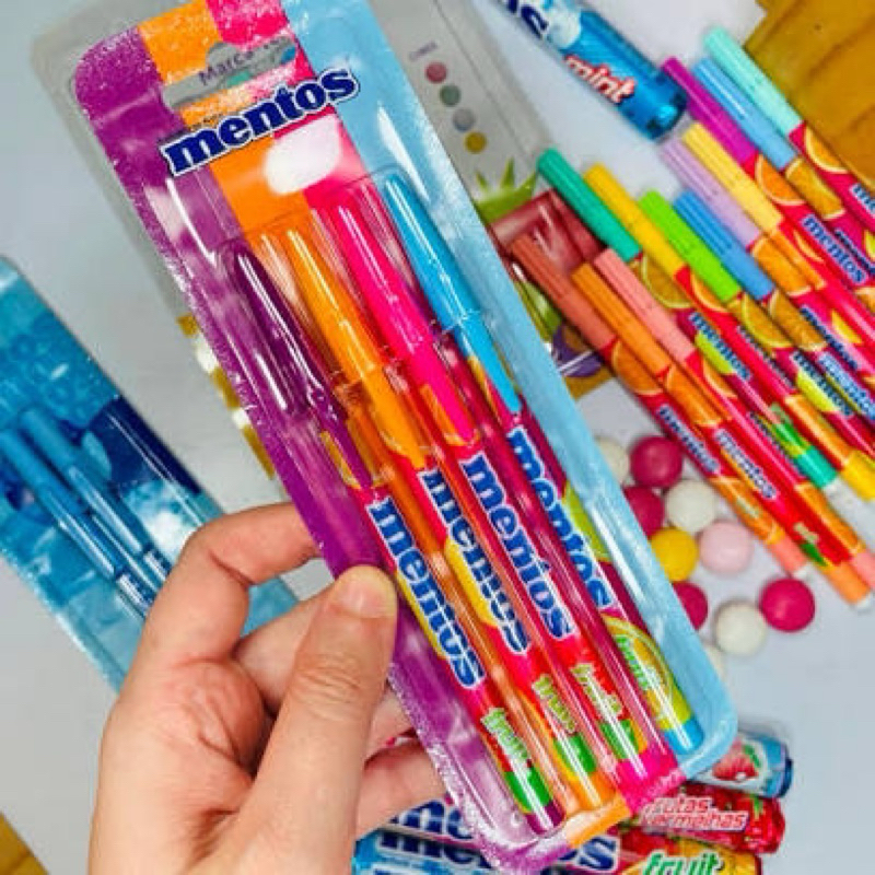 Caneta Mentos Compactor c/4 volta as aulas | Shopee Brasil