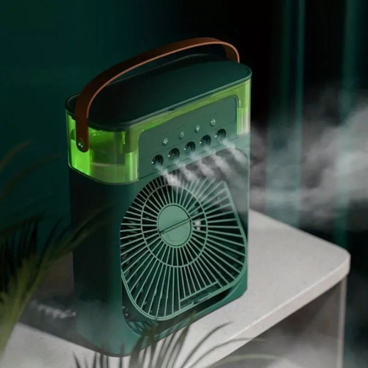 Mini Ar Condicionado Climatizador Umidificador Ventilador Agua E Gelo Com LED Portátil