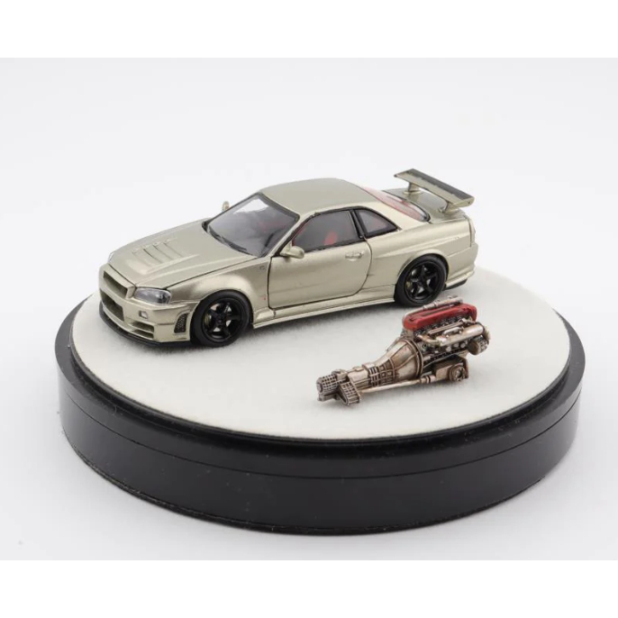 PGM 1:64 Nissan Skyline GT-R Nismo Z-tune Jade Diecast Luxure w/ Engine