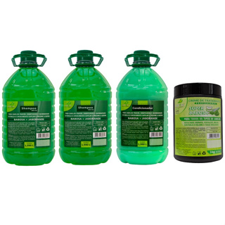 kit 2 Shampoo 1,990 L + 1 Condicionador 1,990 L+ 1 Creme Tratamento 1 Kg Babosa E Jaborandi - ESTIMULA O CRESCIMENTO CAPILAR E PREVINE A QUEDA Natrive Cosmeticos