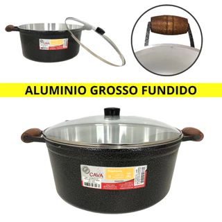 Panela cava de aluminio fundido grosso cabo de madeira Promocional