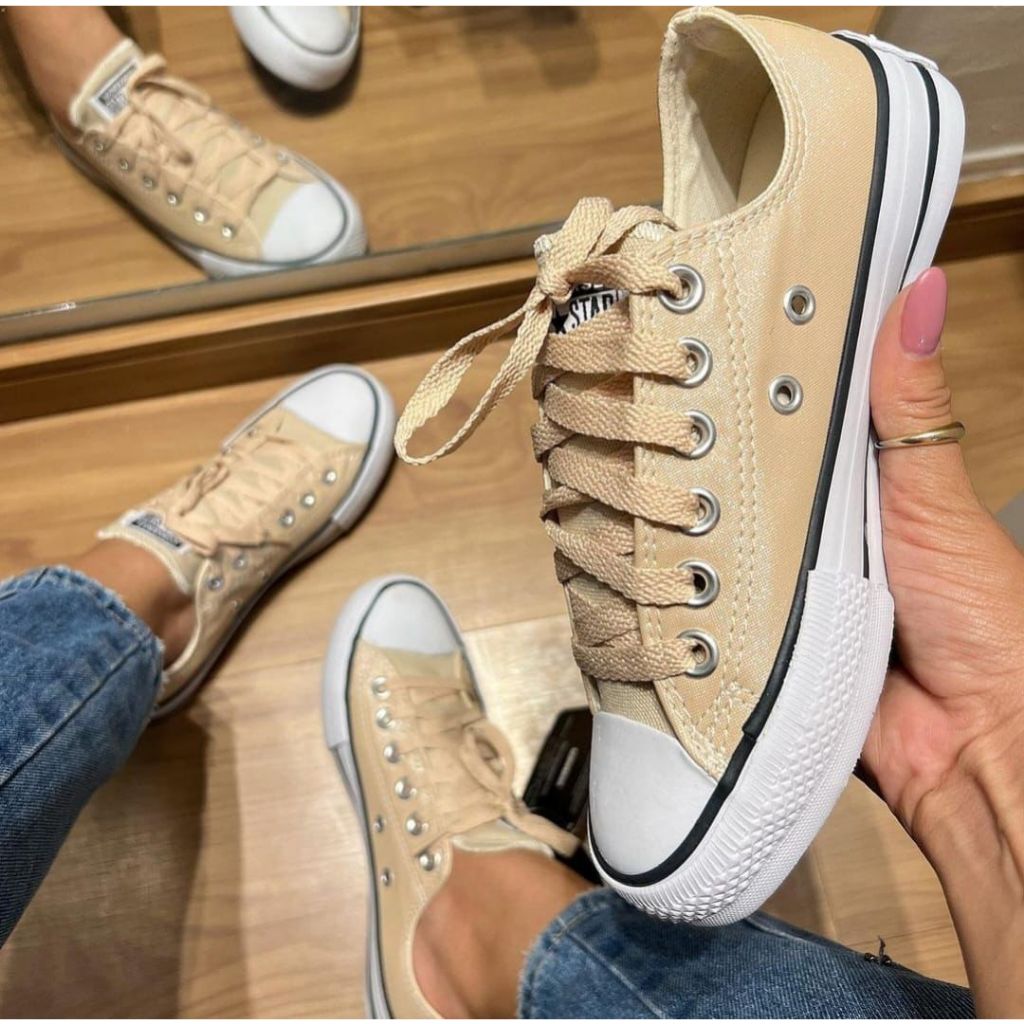 All star hot sale bege feminino