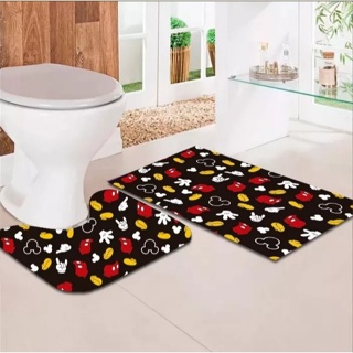Jogo de tapete para banheiro 2 PÇS Mickey Mouse pedacinhos