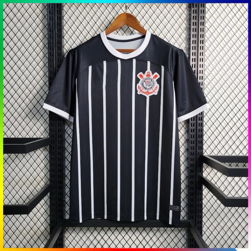 2023/2024 Camisa Home Corinthians 1:1 Tailandesa Preta e Branca