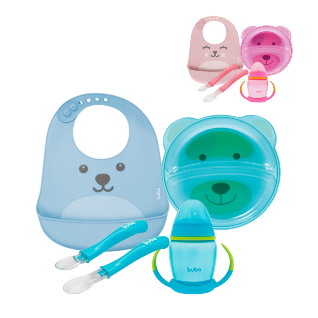 Kit Refeição Alimentação Bebê Buba para Introdução Alimentar com Prato ...