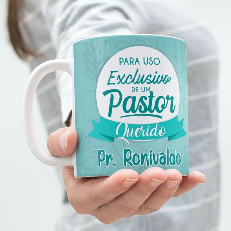 Caneca para PASTOR Personalizada com nome - Est. 7 USO EXCLUSIVO DE UM ...