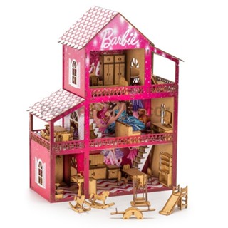 Playhouse infantil para boneca Barbie, acessórios para boneca