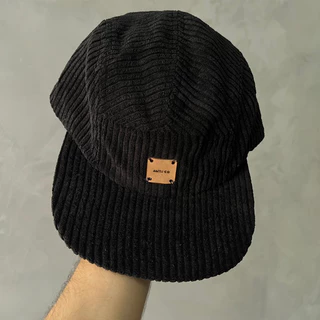 Boné Five panel preto veludo Aba reta strapback original anth co