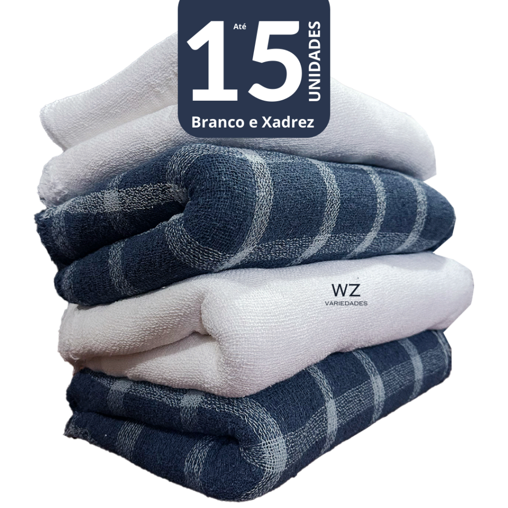 Jogo Pano de Chão xadrez e Pano de Chão Branco saco alvejado Pano de chão Grande Saco duplo