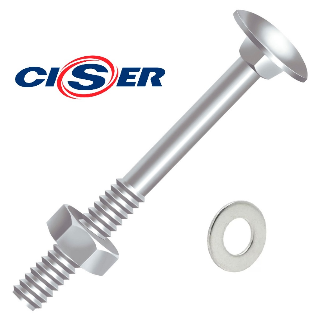 25 PEÇAS PARAFUSO FRANCES 5/16 X 5 C/PORCA E ARRUELA ZINCADO BRANCO ...