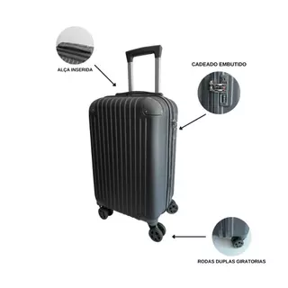 Mala de Viagem Bordo 10kg Avião Roda Dupla 360 Alta Qualidade Promoção menor preço Cadeado Embutido