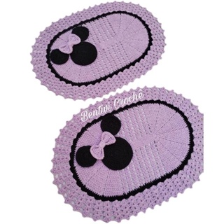 par Tapete de Crochê Minnie Mickey