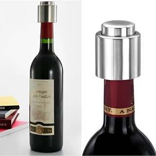 Kit 2 Tampas de Vinho Rolha a Vácuo Seladora Inox Vedação Pressão p/ Proteção Armazenamento Garrafas Bebidas Champagne