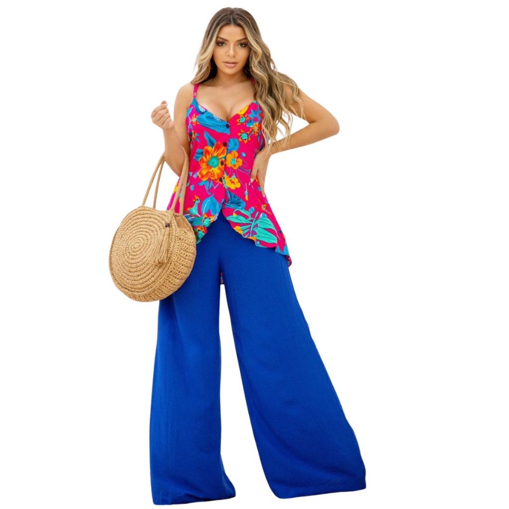 Batinha Alcinha Estampada Floral Moda Praia Casual Verão 2024 Shopee