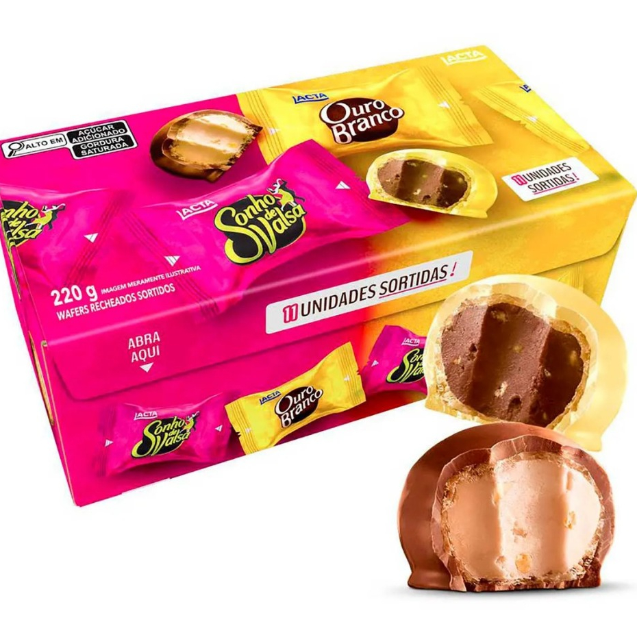 Caixa Bombom Sonho De Valsa E Ouro Branco 220g | Shopee Brasil