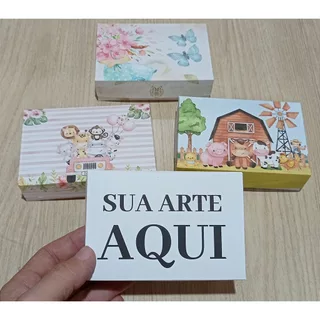 Caixa com logo ou Tema - Caixa Multiuso - Caixa Pequena - Caixa Embalagem - Caixa Presente - Caixa Para 6 Doce - Caixinha
